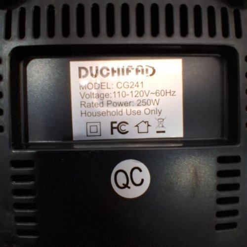 DUCHIFAD ELECTRIC CHEESE GRATER - 110-120V - 250W - BLACK AND SILVER (MODEL: CG241) image 3