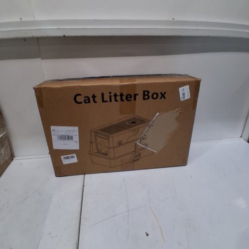 FZZOR CAT LITTER BOX WITH LID AND LITTER SCOOP - STAINLESS STEEL -GREY image 4
