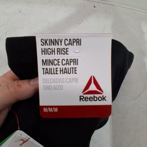 WOMEN'S REEBOK SKINNY HIGH-RISE CAPRI LEGGINGS - MEDIUM - BLACK image 3