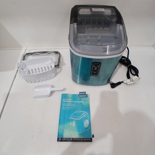 EUHOMY COUNTERTOP ICE MAKER MACHINE WITH HANDLE / BASKET & SCOOP - SILVER (MODEL: IM-01X/IM008-BSI-CAEH) image 5