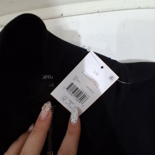 WOMENS GEORGE QUARTER-ZIP PULLOVER - LARGE - BLACK image 2