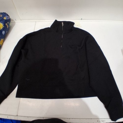 WOMENS GEORGE QUARTER-ZIP PULLOVER - LARGE - BLACK image 3
