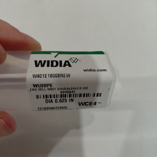 WIDIA HANITA 4-FULTE CORNER RADIUS END MILL - 5/8" MILL DIA, 3/4" LOC, 0.03" RAD (ITEM: W401E16008REW) image 2