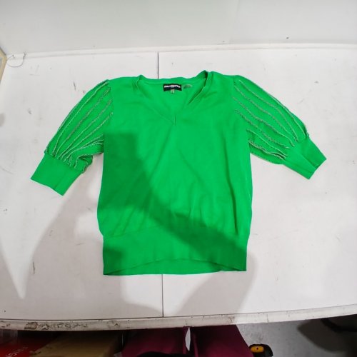 WOMEN'S KARL LAGERFELD PARIS V-NECK SWEATER - MEDIUM - GREEN image 2