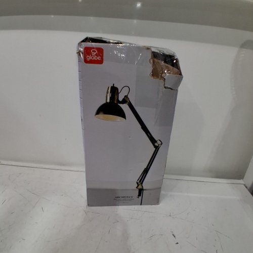 GLOBE ARCHITECT MULTI-JOINT DESK LAMP WITH METAL CLAMP BASE - 30", 2" CLAMP - BLACK/BRASS (MODEL: GL12641/62000009) image 4
