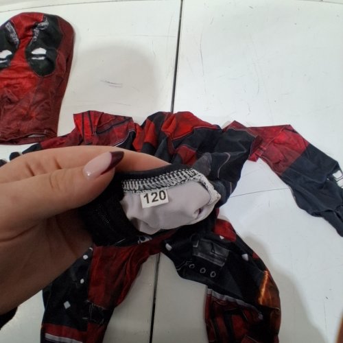 2PC KIDS SUPERHERO DEADPOOL SPANDEX COSTUME - 5/6 - RED/BLACK image 2