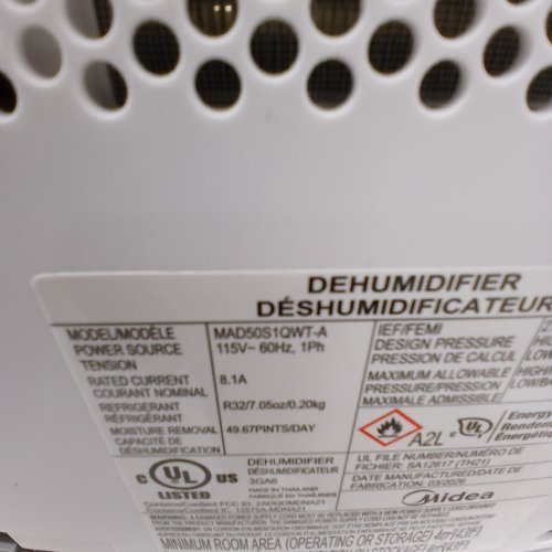 MIDEA CUBE 50 PINT SMART WIFI DEHUMIDIFIER - 4,500 SQ. FT - WHITE (MODEL: MAD50S1QWT-A) image 9