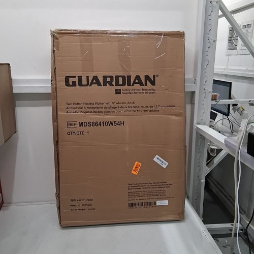 GUARDIAN TWO BUTTON FOLDING WALKER WITH 5" WHEELS - SILVER (ITEM: MDS86410W54H) image 4
