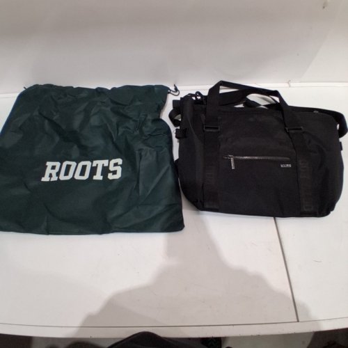 ROOTS RECYCLED FABRIC ZIPPERED OVERNIGHT DUFFLE BAG - 16” - BLACK (MODEL: R1012) image 2