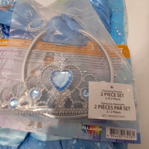 2PC GIRL'S PALAMON CHARMING PRINCESS COSTUME SET - 3-4T - BLUE image 3