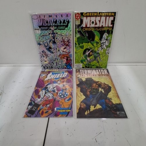 4 ASSTD DARK HORSE, DC, IMAGE, AND IMPACT COMIC BOOKS - TERMINATOR THE ENEMY WITHIN #2 OF 4, LEGEND OF THE SHIELD #11, WILDCATS #2, GREEN LANTERN MOSAIC #6 image 2