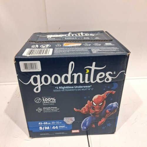 44PK GOODNITES BOYS' DISPOSABLE NIGHTTIME UNDERWEAR - S/M - SPIDERMAN image 2