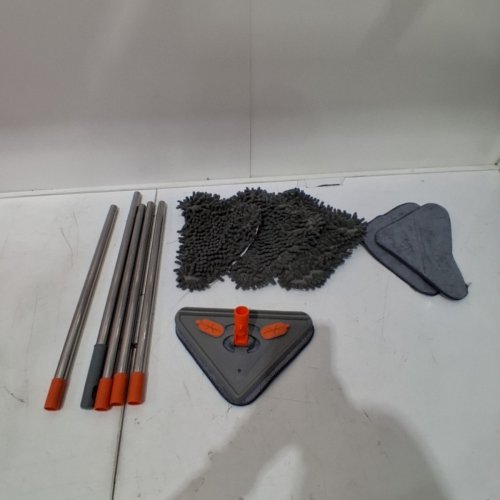 WALL CLEANER MOP WITH ADJUSTABLE HANDLE AND WITH 6 MOP HEADS - GREY/ORANGE image 2