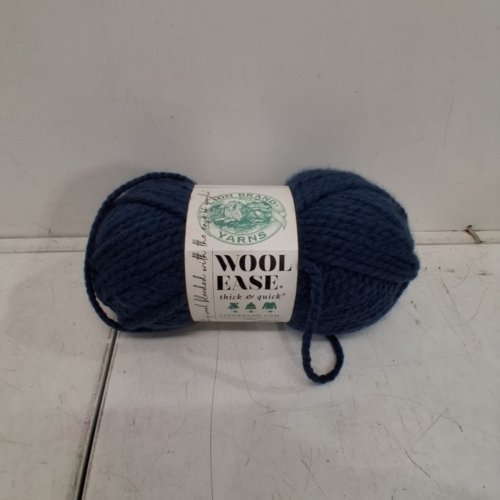 LION BRAND YARN WOOL EASE MEDIUM WOOL BLEND - 6 OZ - DENIM / DARK BLUE image 2