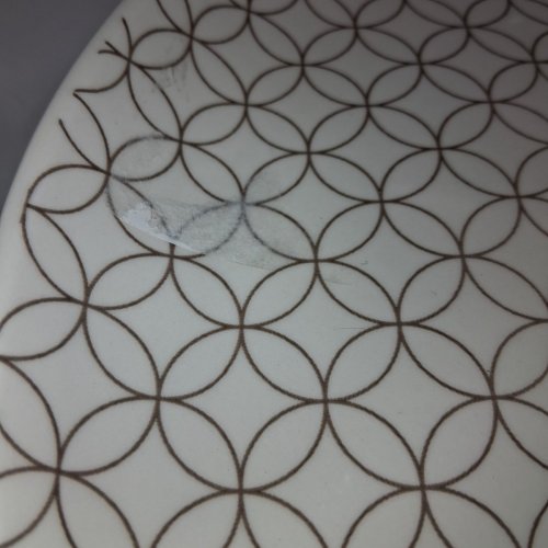 4PK MAINSTAY GEOMETRIC PATTERN PLATES - 10.5" - WHITE/BROWN image 6