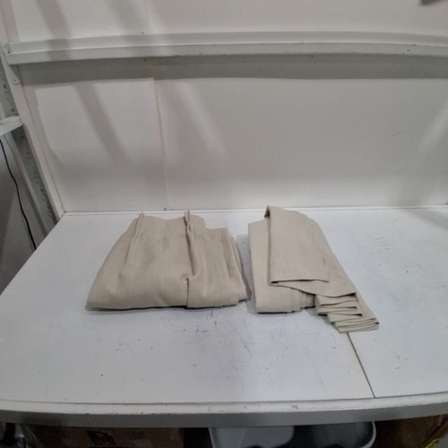 2-PANEL BLACKOUT LINEN CURTAINS - 52" X 94" - BEIGE image 2