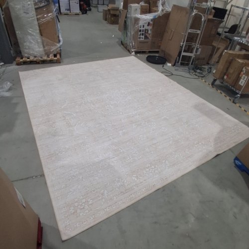 RECTANGULAR GEOMETRIC AREA RUG - 12FT X 10FT - BEIGE image 2