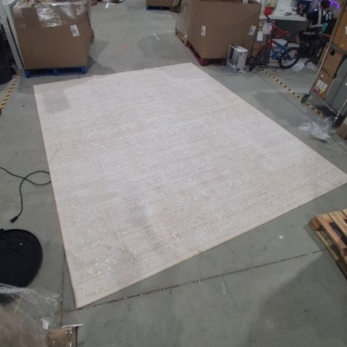 RECTANGULAR GEOMETRIC AREA RUG - 12FT X 10FT - BEIGE image 3