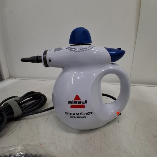 BISSELL STEAMSHOT OMNIREACH HANDHELD HARD SURFACE STEAM CLEANER WITH EASY-TO-PRESS TRIGGER - WHITE/BLUE (MODEL: 4171H) image 2