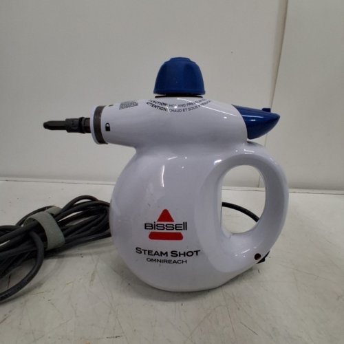 BISSELL STEAMSHOT OMNIREACH HANDHELD HARD SURFACE STEAM CLEANER WITH EASY-TO-PRESS TRIGGER - WHITE/BLUE (MODEL: 4171H) image 4