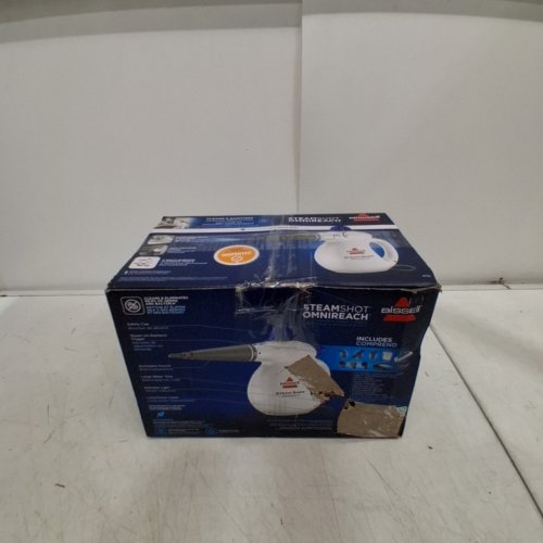 BISSELL STEAMSHOT OMNIREACH HANDHELD HARD SURFACE STEAM CLEANER WITH EASY-TO-PRESS TRIGGER - WHITE/BLUE (MODEL: 4171H) image 7