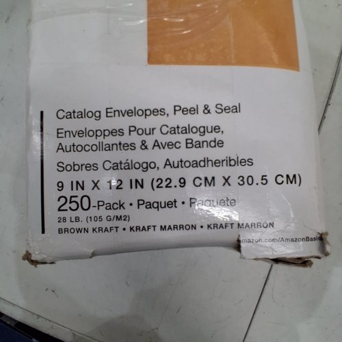 250PK AMAZON BASICS CLASP KRAFT ENVELOPES, GUMMED - 9 X 12" - ORANGE image 2
