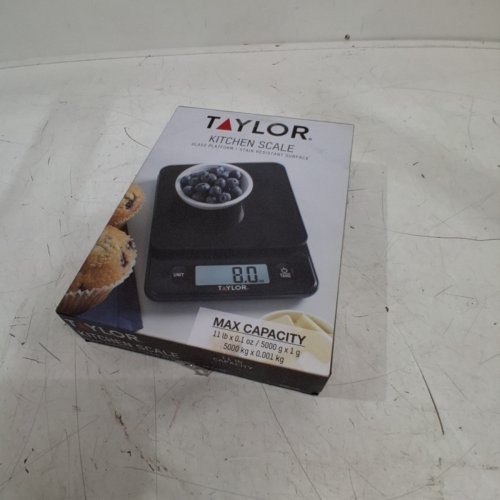 TAYLOR BLACK GLASS DIGITAL STAIN RESISTANT KITCHEN SCALE - 11LB/5KG CAPACITY - BLACK (MODEL: 5280385) image 5