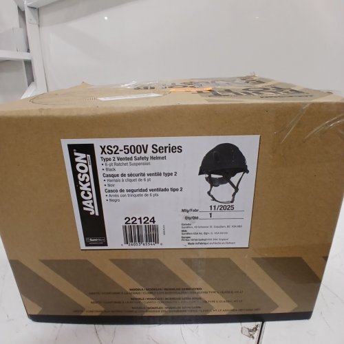 JACKSON TYPE 2 VENTED SAFETY HELMET - BLACK (MODEL: XS2-500 V) image 2