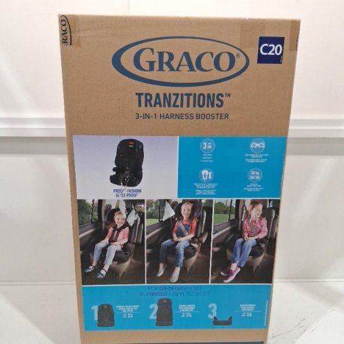 GRACO TRANZITIONS 3-IN-1 HARNESS/HIGHBACK/BACKLESS BOOSTER CAR SEAT - 100LBS MAX/CAP - PROOF/BLACK (MODEL: 2035724) image 7