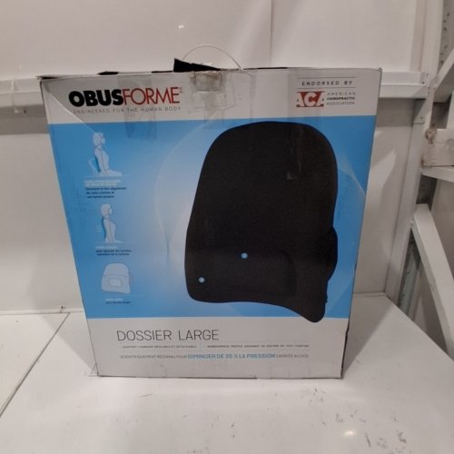 OBUSFORME PORTABLE WIDEBACK PADDED BACKREST SEAT CUSHION & LUMBAR SUPPORT PILLOW - 22" X 19" - BLACK (MODEL: WB-BLK-CBC) image 4