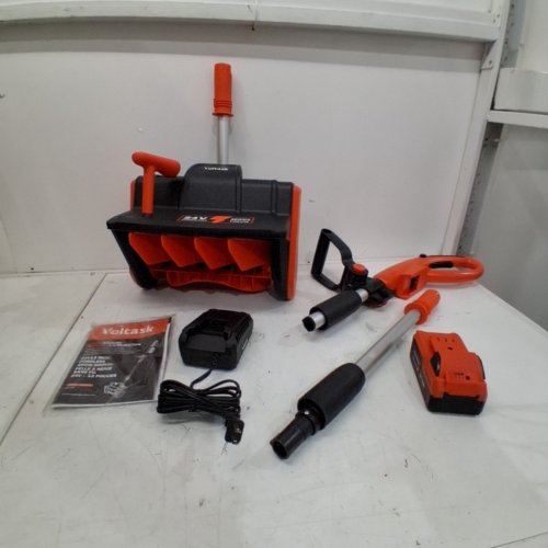VOLTASK CORDLESS ELECTRIC SNOW SHOVEL WITH BATTERY & CHARGER - 12" PATH - 20V - BLACK/ORANGE (MODEL: SS-20B) image 4