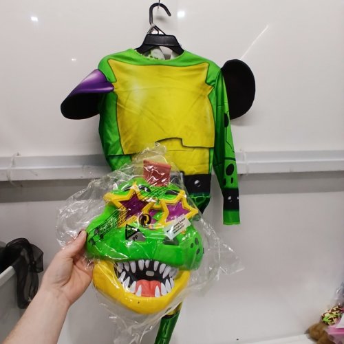 3PC BOYS FIVE NIGHTS AT FREDDY'S MONTGOMERY GATOR COSTUME - SMALL (4-6) - GREEN/YELLOW image 2