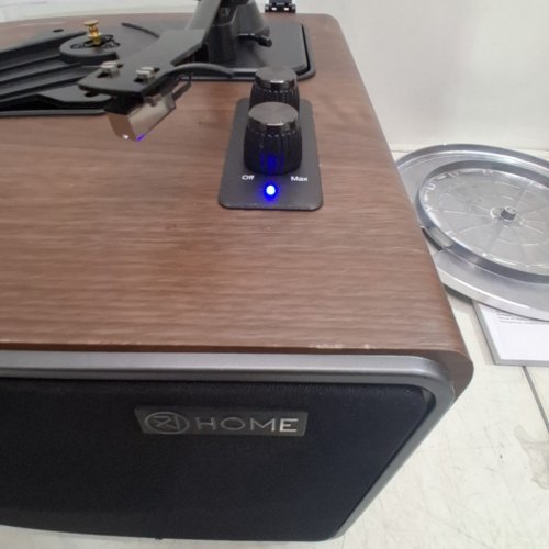 XJ-HOME BLUETOOTH VINYL RECORD PLAYER WITH BUILT-IN SPEAKERS - WOODGRAIN (MODEL: XJ-H01) image 8