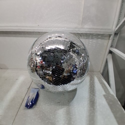 HANGING MIRROR DISCO BALL - 16" - SILVER/GLASS image 2
