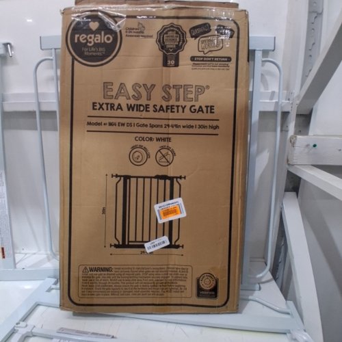REGALO EASY STEP EXTRA WIDE METAL SAFETY GATE - 30" X 29"- 49" - WHITE (MODEL: 1164EWDS) image 5