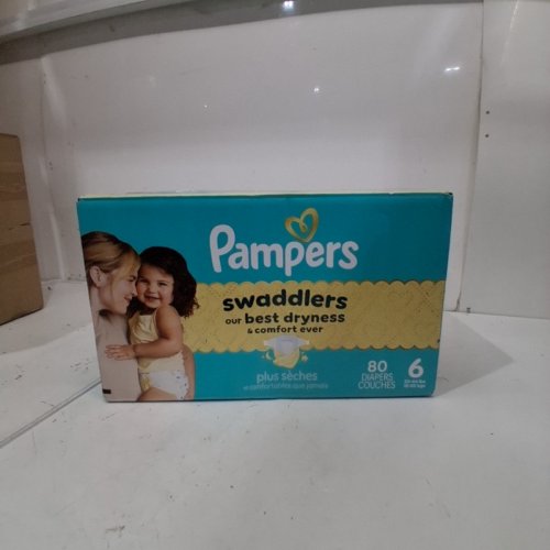 80PK PAMPERS SWADDLERS DIAPERS - SIZE 6 image 3