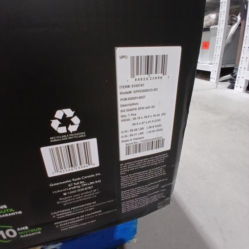 GREENWORKS PRO ELECTRIC PRESSURE WASHER 3000PSI 2.3 GAL (MODEL:GPW3000) image 2