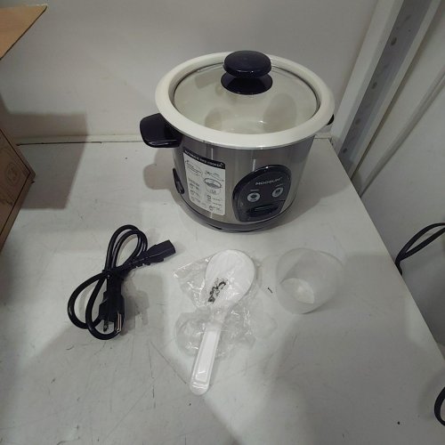 MOOSUM CERAMIC COATING NON-TOXIC MULTIFUNCTIONAL RICE COOKER - 3 CUP - STAINLESS STEEL / BLACK (MODEL: MO-3RCR01US) image 4