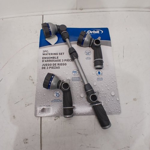 3PC ORBIT MULTI-PATTERN WATERING NOZZLES WITH TELESCOPIC WAND - 19" TO 24" - BLUE/GREY (MODEL: 1933983) image 2
