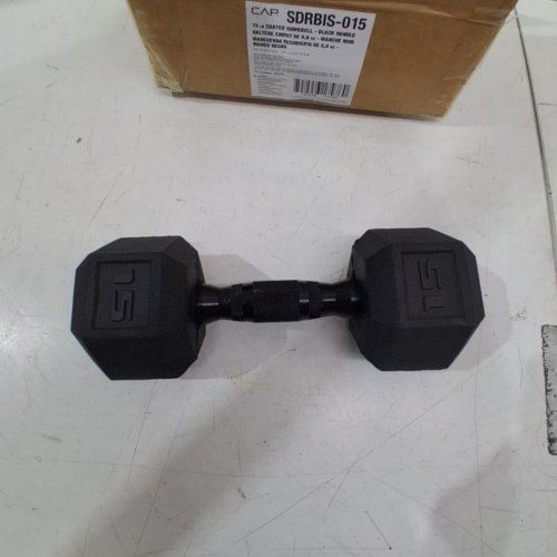 CAP BARBELL CAST IRON COATED HEX DUMBBELL - 15LBS - BLACK (MODEL: SDRBIS-015) image 2