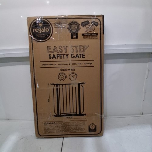 REGALO EASY-STEP METAL WALK-THROUGH SAFETY GATE - 30" X 29'' - 38.5'' - WHITE (MODEL: 1160DS) image 3