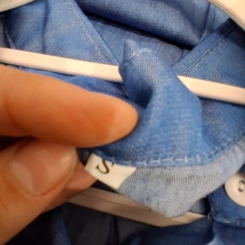 WOMEN'S SHORT SLEEVE BUTTON UP DRESS - SMALL - BLUE image 2