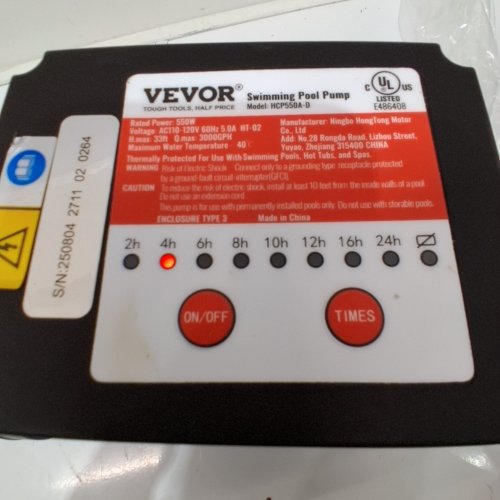 VEVOR SAND FILTER PUMP FOR ABOVE GROUND POOLS - 3000GPH - WHITE - (MODEL: HCP550A-D) image 2