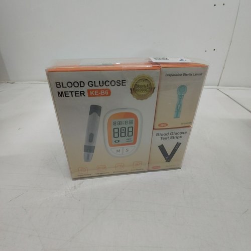 LANCING DEVICE METER BLOOD GLUCOSE MONITOR KIT WITH STRIPS - WHITE, GREY (MODEL: KE-86) image 2