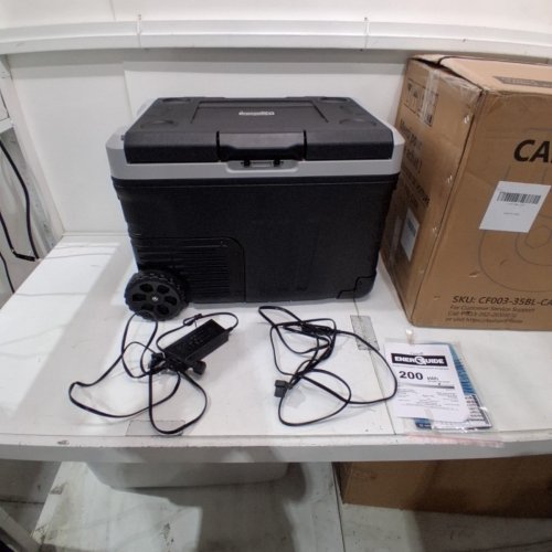 EUHOMY PORTABLE CAR REFRIGERATOR WITH WHEELS - 12V, 35L CAPACITY - BLACK (MODEL: CF003-35BL-CAEH) image 3