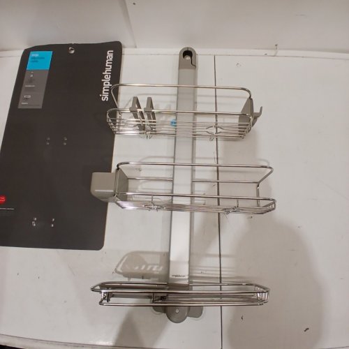 SIMPLE HUMAN ADJUSTABLE X LARGE SHOWER CADDY ALUMINUM image 2