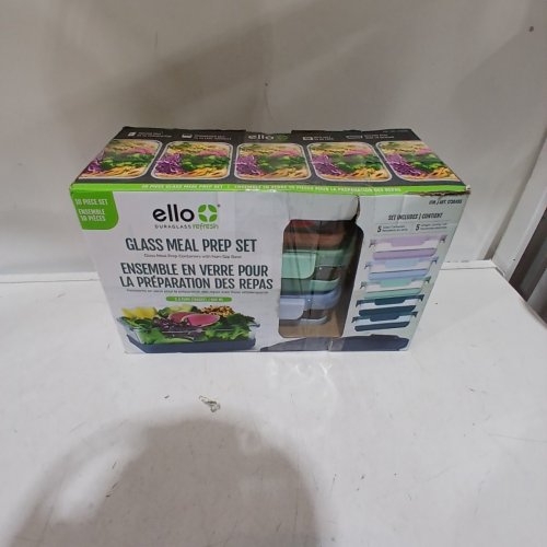 10PC ELLO LEAK PROOF GLASS MEAL PREP CONTAINERS - MULTI-COLOURS image 3