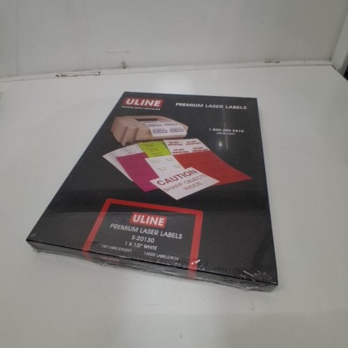 100PK ULINE PREMIUM LASER LABELS - 1" X 1/2" - WHITE (MODEL: S-20130) image 2