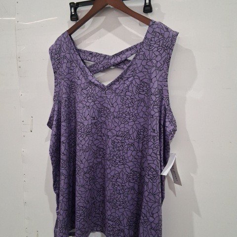 WOMEN'S LANE BRYANT PLUS V-NECK TANK TOP - 4X - PURPLE image 2