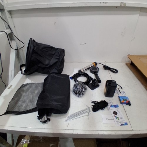 PORTABLE POP UP OUTDOOR SHOWER TENT WITH WATER HEATER & WATER PUMP- BLACK image 4